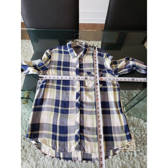 Tribal Women's Blue Rayon Casual Collared Long Sleeve Button Down Shirt Medium - Picture 10 of 11